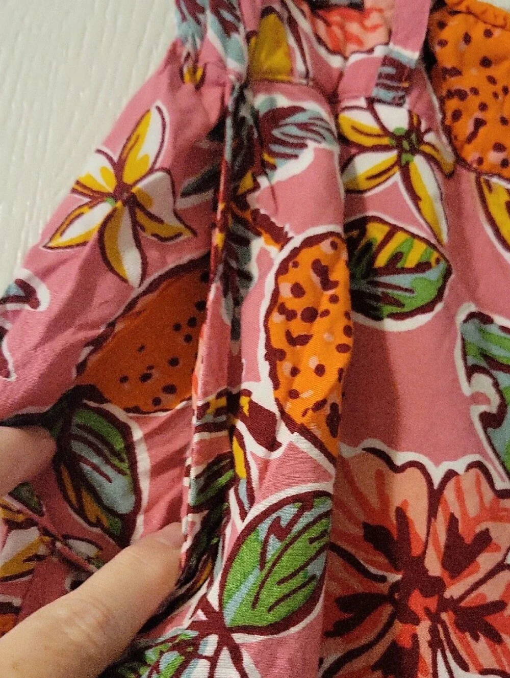 Pink Floral Wide-Leg Tropical-Print Pants